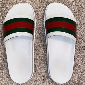 Gucci web slide sandal